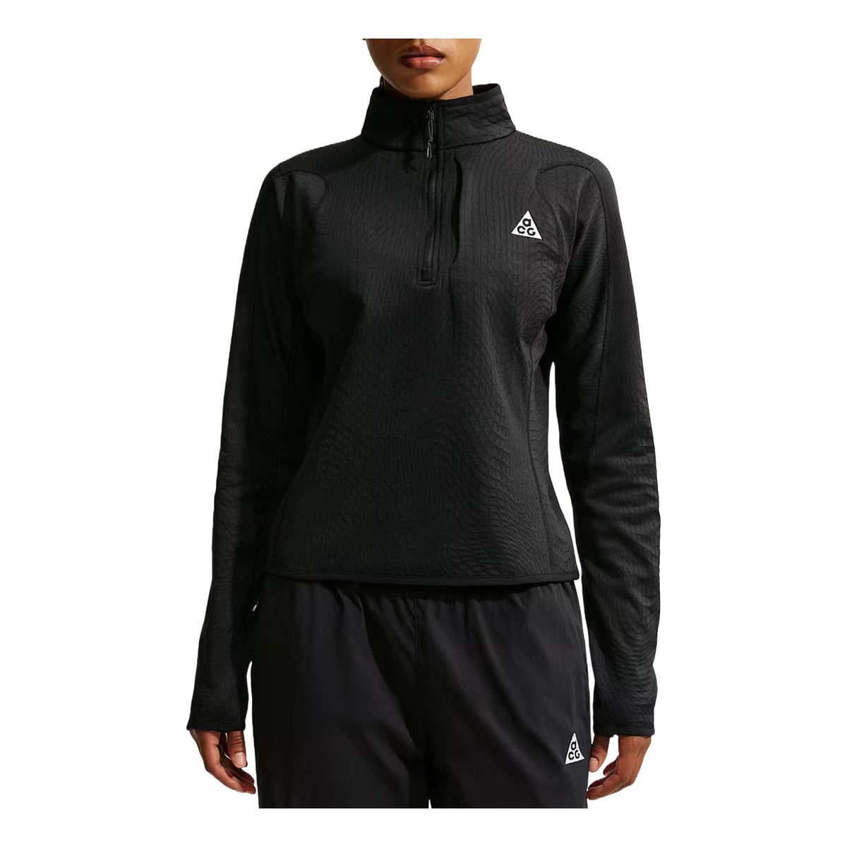 (WMNS) Nike x ACG Wolf Grid Therma-FIT 1 2-Zip Top 'Black Summit White' IO4471-010 - Nike Professional Edition
