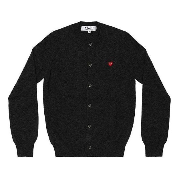 (WMNS) COMME des GARCONS PLAY Cardigan With Small Red Heart 'Grey' AZ-N079-051-2