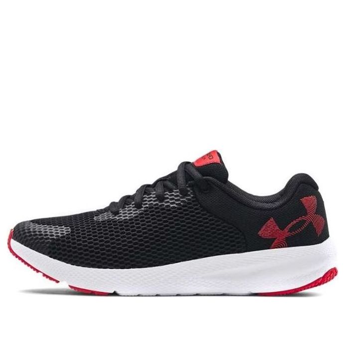 (GS) Under Armour BGS Charged Pursuit 2 Running Shoes 'Black Red' 3024484-001