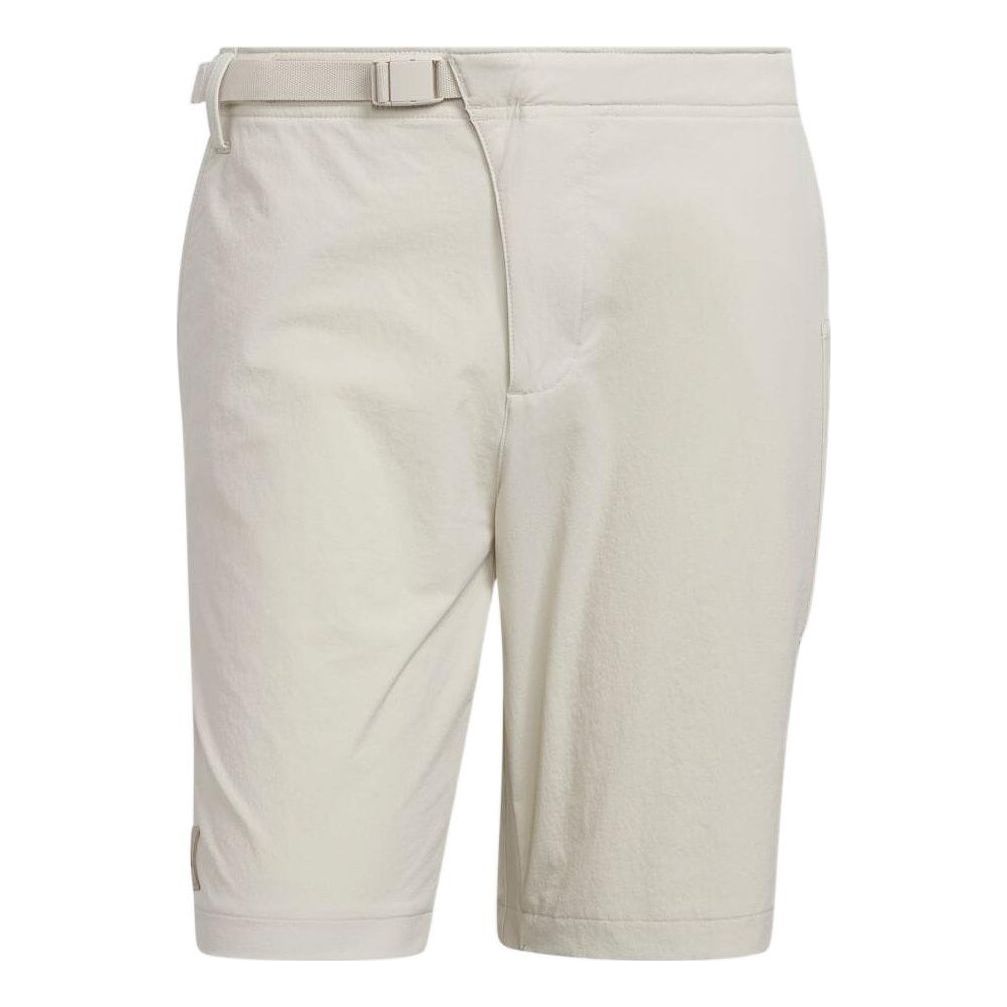 adidas Solid Color Side Belt Straight Shorts Men's Creamy White HS5622