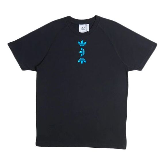 adidas originals Zeno Tee Blue Logo Short Sleeve Black FS7329