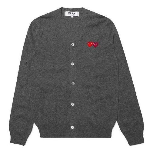 COMME des GARCONS PLAY Cardigan Double Emblem 'Grey' AZ-N058-051-3