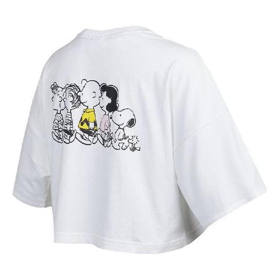 (WMNS) PUMA x PEANUTS Embroidery Logo Crewneck Short Loose Short Sleeve White 531158-02