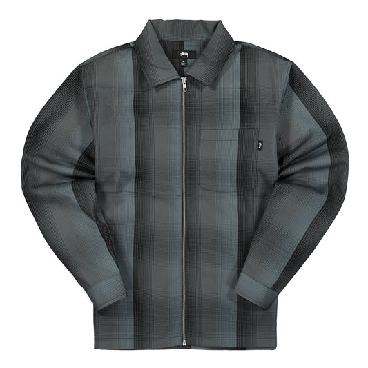 Shadow Plaid Zip Shirt
