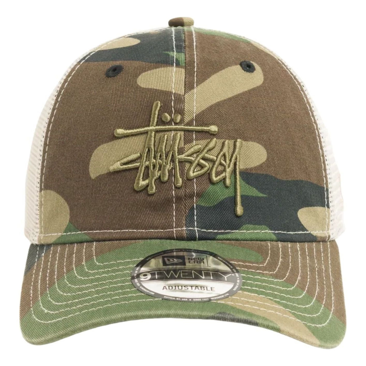 Stussy 9twenty Washed Basic Trucker 'Woodland Camo' 1311164-WOCA - Stussy Professional Edition