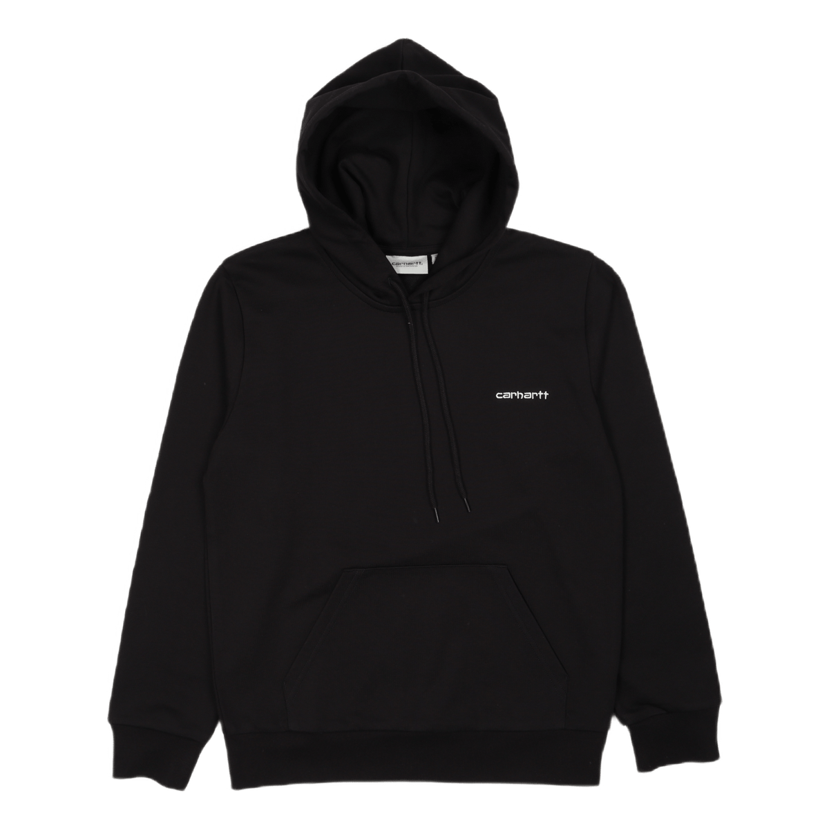 Hooded Script Embroidery Sweat Black / White