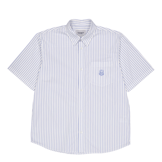 S/s Linus Shirt Linus Stripe, Bleach / White