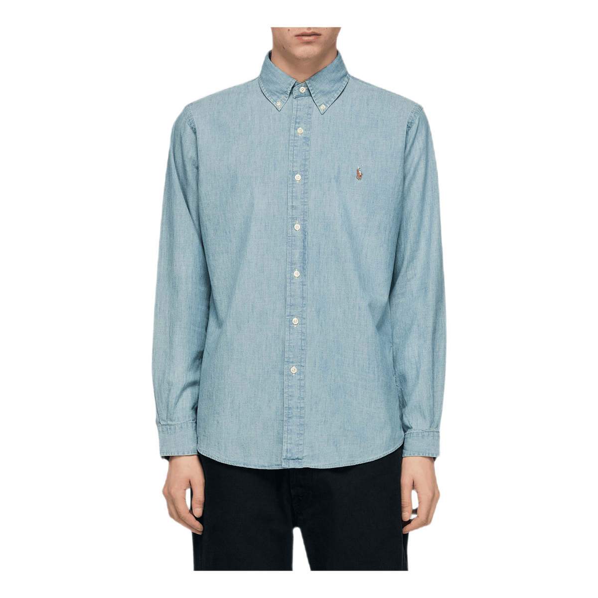 Custom Fit Chambray Shirt Blue