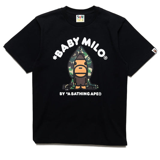 A Bathing Ape ABC Camo Milo Hoodie Tee - Black/Green