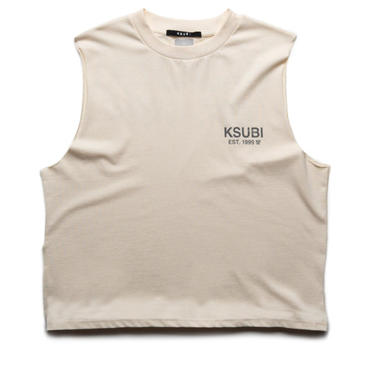 Ksubi State Halen Cut Off Tank - Ecru