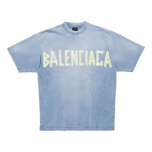Balenciaga Tape Type T-shirt Medium Fit 'Faded Blue' 739784TOVA94530