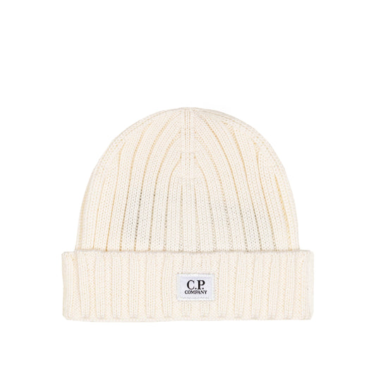 C.P. Company Extra Fine Merino Wool Knit Logo Beanie