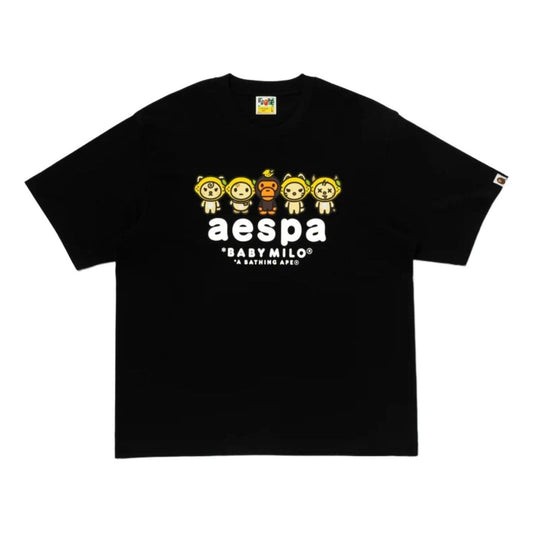 A Bathing Ape x Aespa Baby Milo Lemonade Relaxed Fit T-Shirt 'Black' 2M73-209-901-BLK