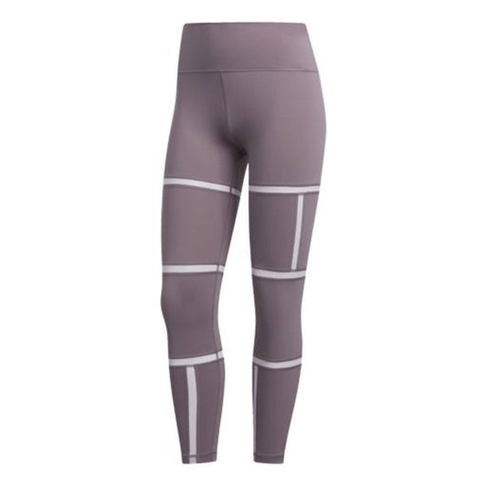 (WMNS) adidas Believe This 2.0 Geo Mesh 7/8 Tights Asia Sizing 'Purple White' FJ7177