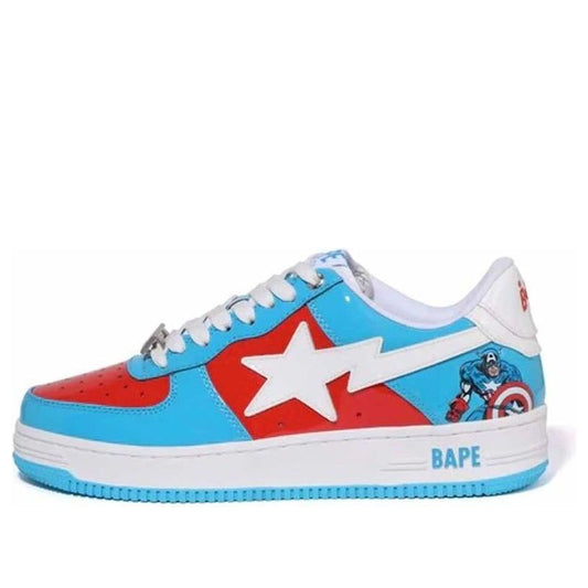 A BATHING APE x Marvel Bape Sta Low 'Blue Captain America' 0ZXSHM191903J-BLP
