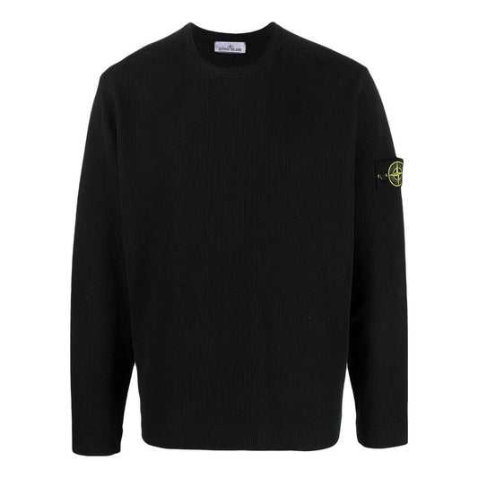 STONE ISLAND Ribbed Fleece Sweatshirt 'Black' 781565656-V0029