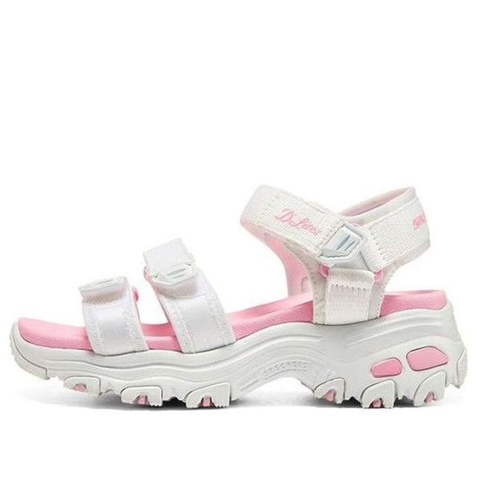 (GS) Skechers D'lites Sandals 'White Pink' 664134L-WHT