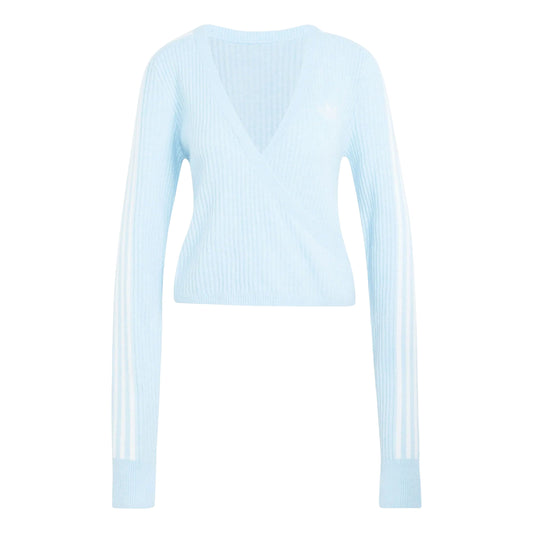 (WMNS) adidas x Jennie Knitted Wrap Around Cardigan Asia Sizing 'Wonder Blue' LD8932 - adidas Professional Edition