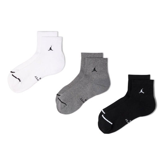 Air Jordan Everyday Elevated Ankle Socks 'White Grey Black' IR6320-900 - Jordan Professional Edition