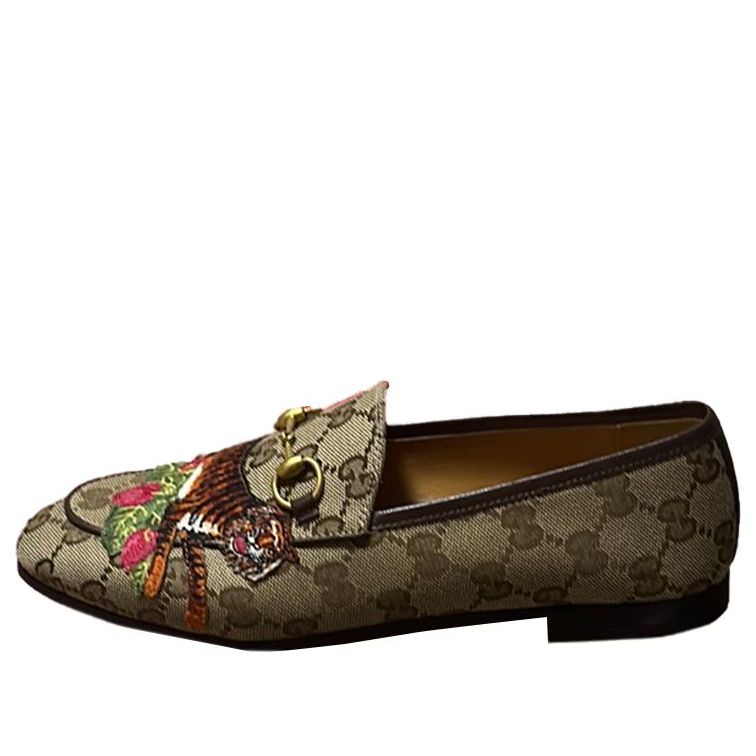 (WMNS) Gucci Embroidered Round Toe Loafer 'Beige' 687584-KY980-9763