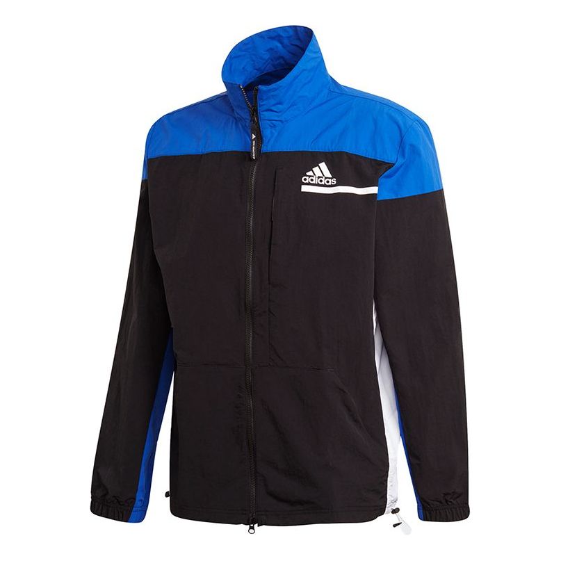 adidas ZNE TTOP WVN Colorblock Stand Collar Sports Jacket Black FR7143