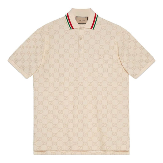 Gucci Cotton Piquet Polo With GG 'Ivory' 753572-XJFUG-9037