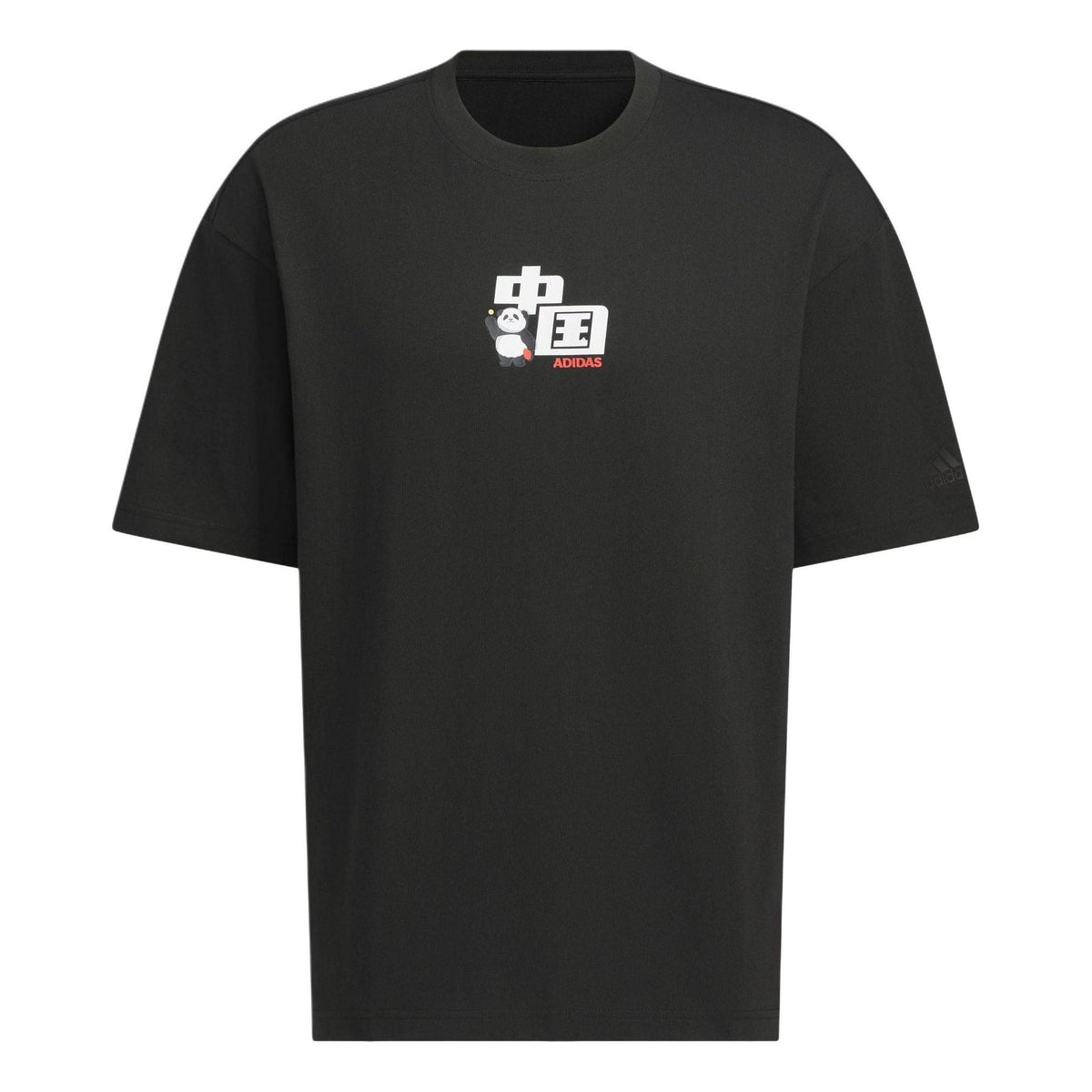 adidas China T-Shirt Asia Sizing 'Black White' JI6838