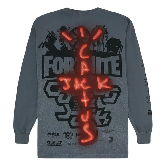 Travis Scott Back Bling L/S Tee 'Washed Grey' TC-370