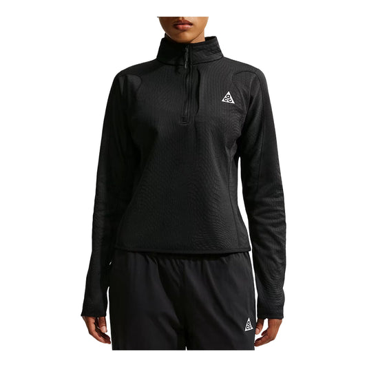 (WMNS) Nike x ACG Wolf Grid Therma-FIT 1 2-Zip Top 'Black Summit White' IO4471-010 - Nike Professional Edition