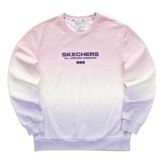 Skechers Gradient Letter Crew Sweatshirt 'Purple Pink White' L423U054-03K5