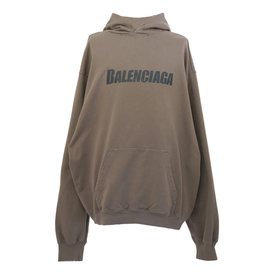 Balenciaga Boxy Logo Hoodie 'Taupe Black' 729361TNVL27761