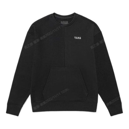 Vans Embroidered Logo Splicing Pullover Unisex Black VN0A5H9QBLK
