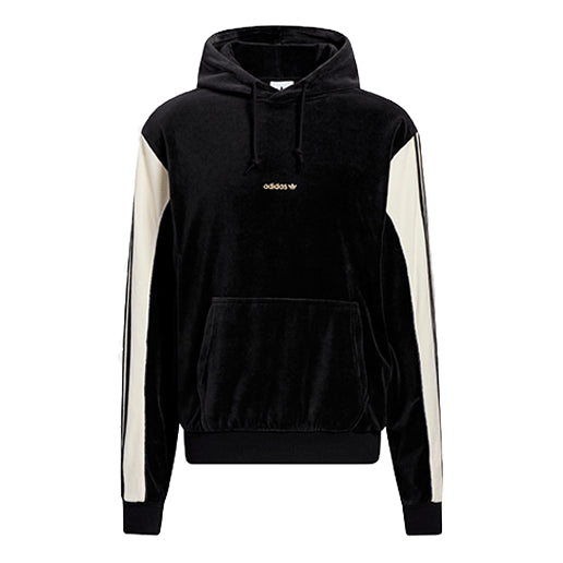 adidas originals Velour Hoody Velvet Contrasting Colors Black H31248