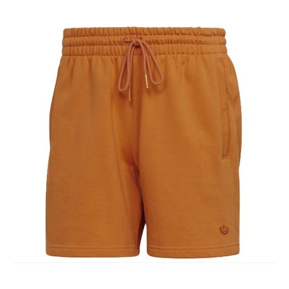 Men's adidas originals C Short Ft Solid Color Lacing Sports Shorts Dark Orange HF6364
