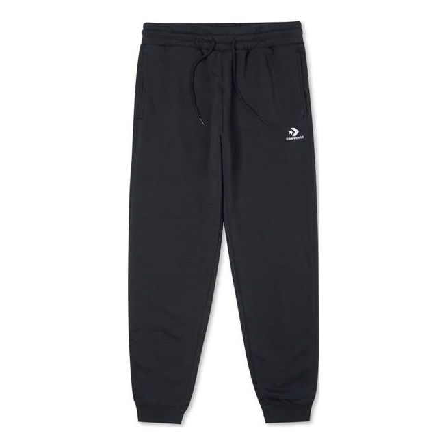 Converse Go-To Embroidered Star Chevron Standard-Fit Fleece Sweatpants Asia Sizing 'Black' 10024521-A01