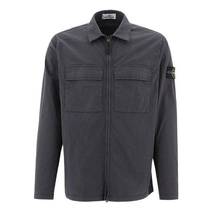 STONE ISLAND Stretch Overshirt 'Charcoal' 781510210-V0065