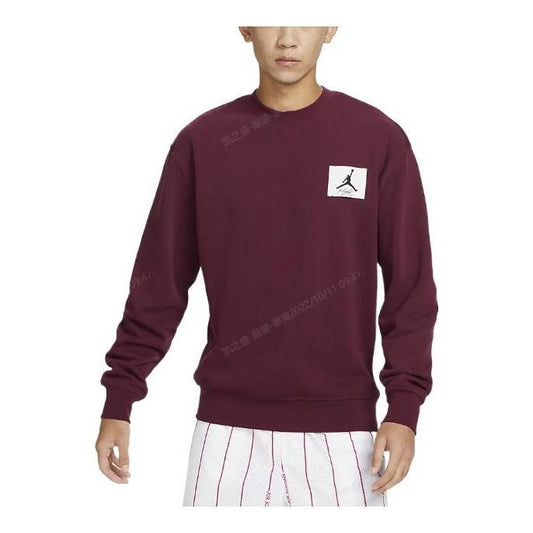 Air Jordan Solid Color Brand Pullover Hoodie Men's Cherry Red FB3910-680