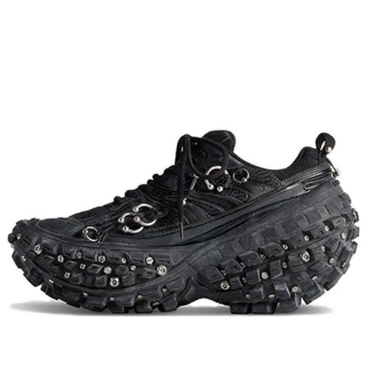 Balenciaga Bouncer Screw Sneakers 'Black Mesh and Nylon with Piercing' 685613W2RAG1081