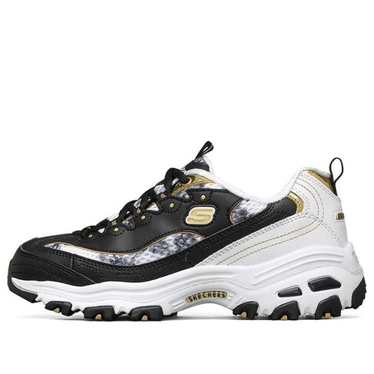 (WMNS) Skechers D'Lites Running Shoes Black/Gold 99999957-BKGD