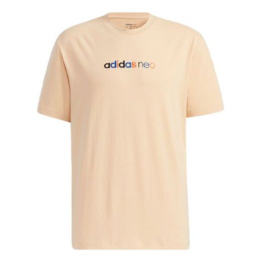 adidas neo M Ss May Tee 2 Logo Embroidery Knit Sports Male Yellow GP4828