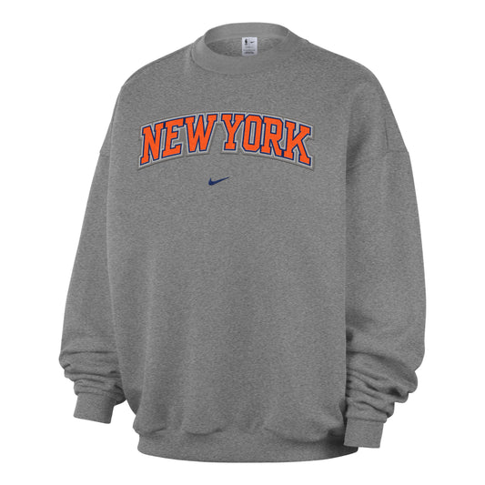 Nike New York Knicks Standard Issue Fleece Crew 'Dark Grey Heather Pale Ivory' II6311-063 - Nike Professional Edition