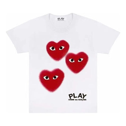 COMME des GARCONS PLAY Love Short Sleeve White OD-T222-051-1