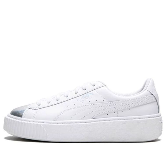 (WMNS) PUMA Suede Platform White/Silver 364525-01