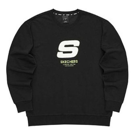 Skechers Sport Letter Crew Sweater 'Black White' L321U139-0018
