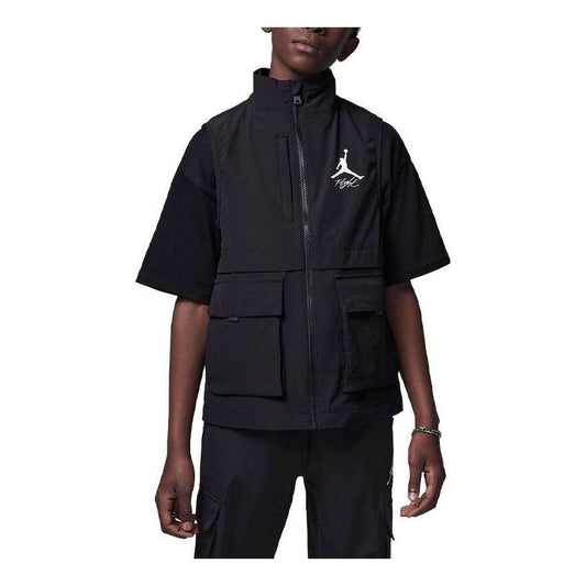 (GS) Air Jordan Flight Track Suit Vest 'Black' FV3154-010