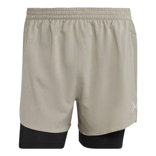 adidas Designed 4 Running 2-in-1 Shorts 'Silver Pebble' IB8933