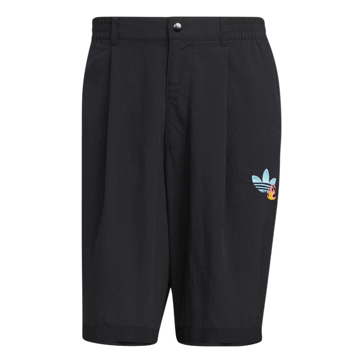 Men's adidas originals Y2K Shorts 2 Solid Color Logo Pattern Straight Sports Black HM8037