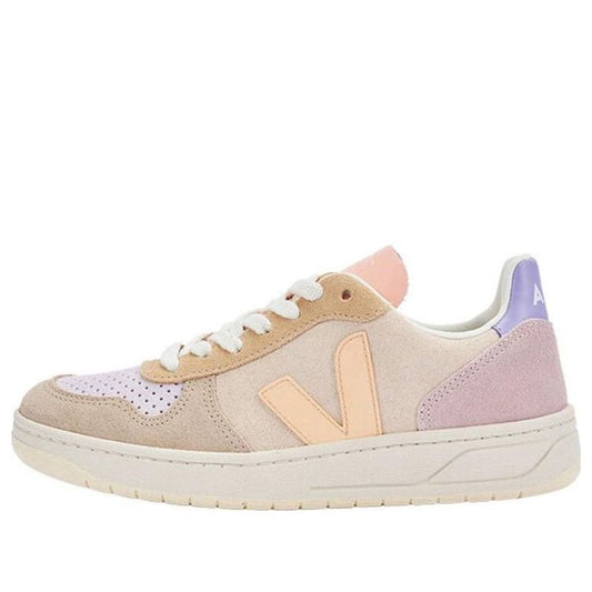 Veja V-10 Lace-Up Suede Sneakers 'Beige Yellow Pink' VX0302908