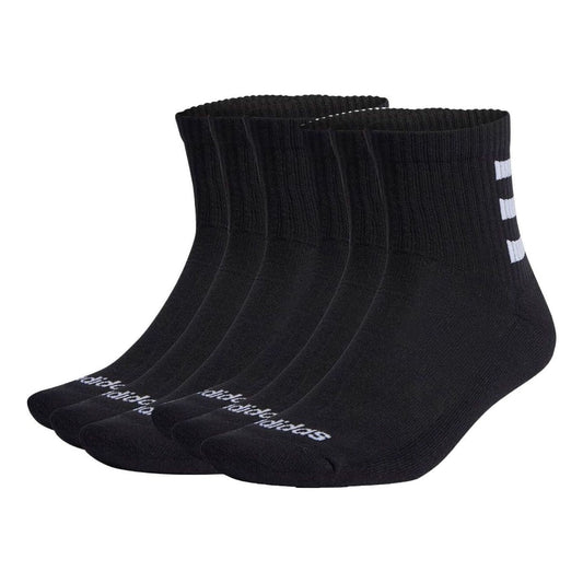 adidas Half-Cushioned 3-Stripes Quarter Socks 3 Pairs 'Black' HD2212