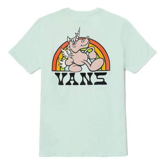 (WMNS) Vans Unicorn Rainbow T-shirt 'Lake Green' VN0008ZNBQC